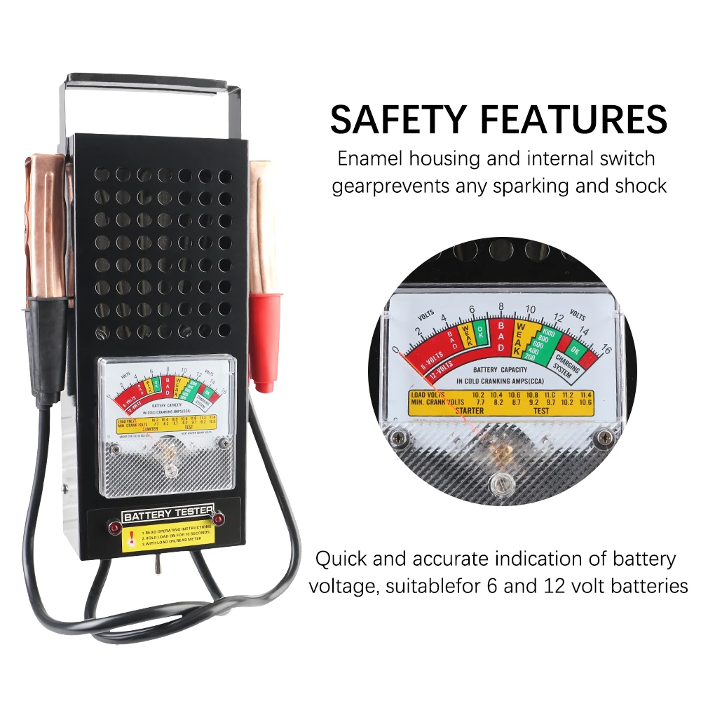 6V 12V Motorcycle Battery Tester Boat Battery Load Discharge Detector Auto Car Truck Accumulator Storage Cell Diagnostic Tools