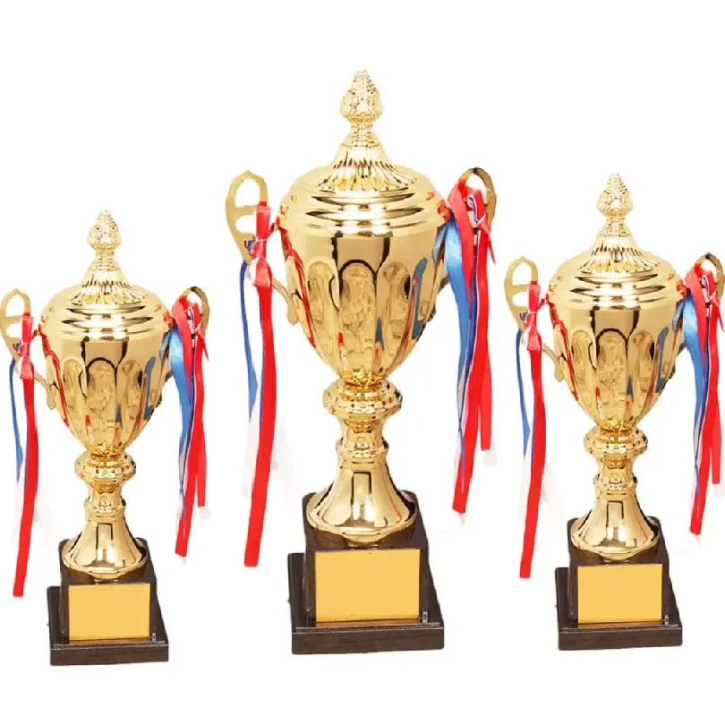 Sports Games Gold Trophy Awards Champion Metal Model Small Prize Cup with Lid School Rewarding Supply Winner Award Trophy Toy