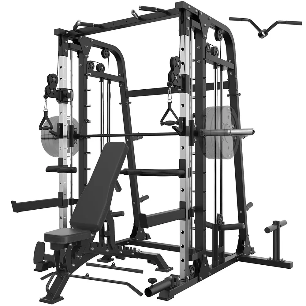 

High-Performance Portable Barbell Storage Hooks Multi-Function Station Power Rack With Smith Machine New