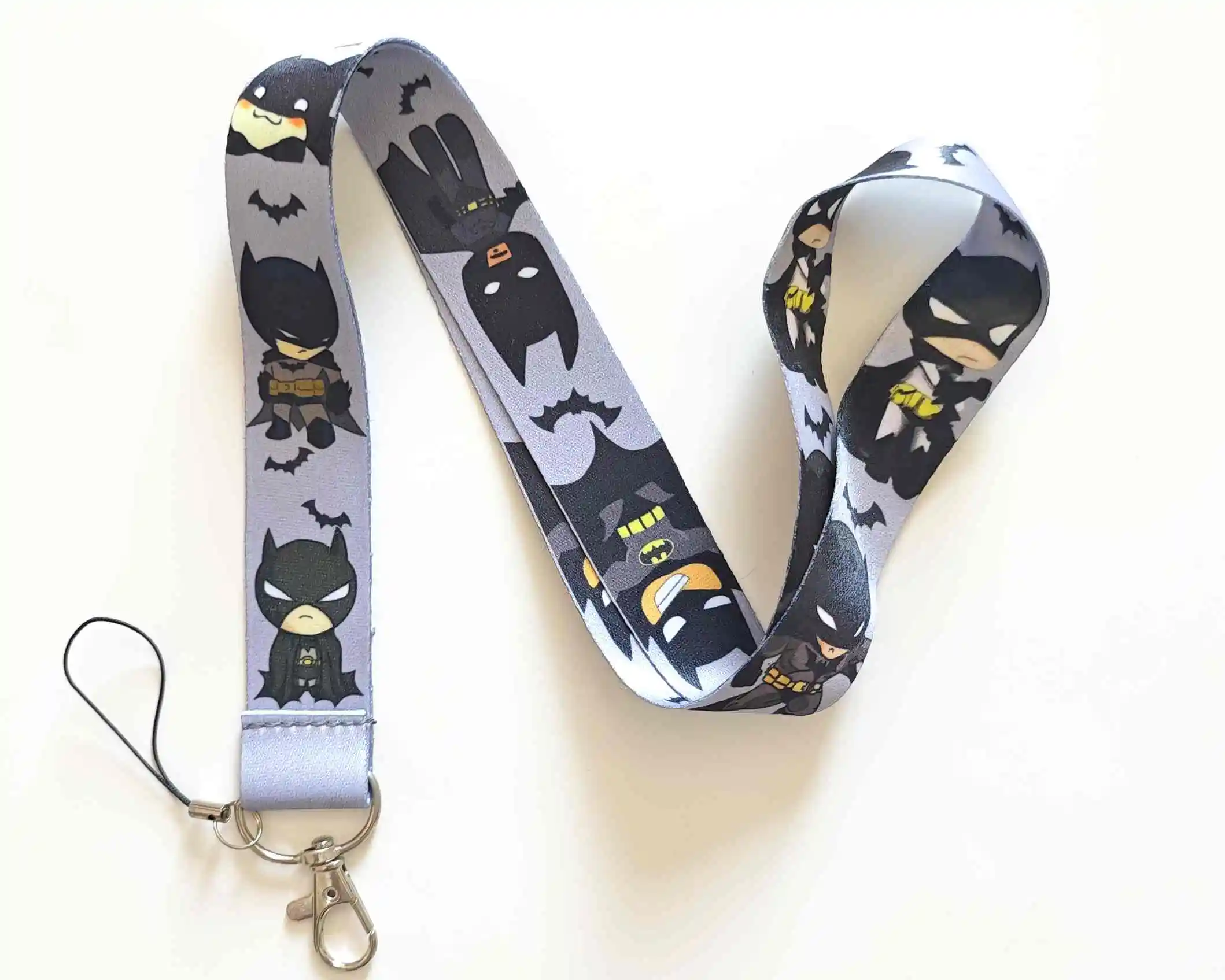 Wholesale POP MART Cartoon Batman Key Lanyard ID Badge Holders Animal Phone Neck Straps with Keyring Phone Accessories O1