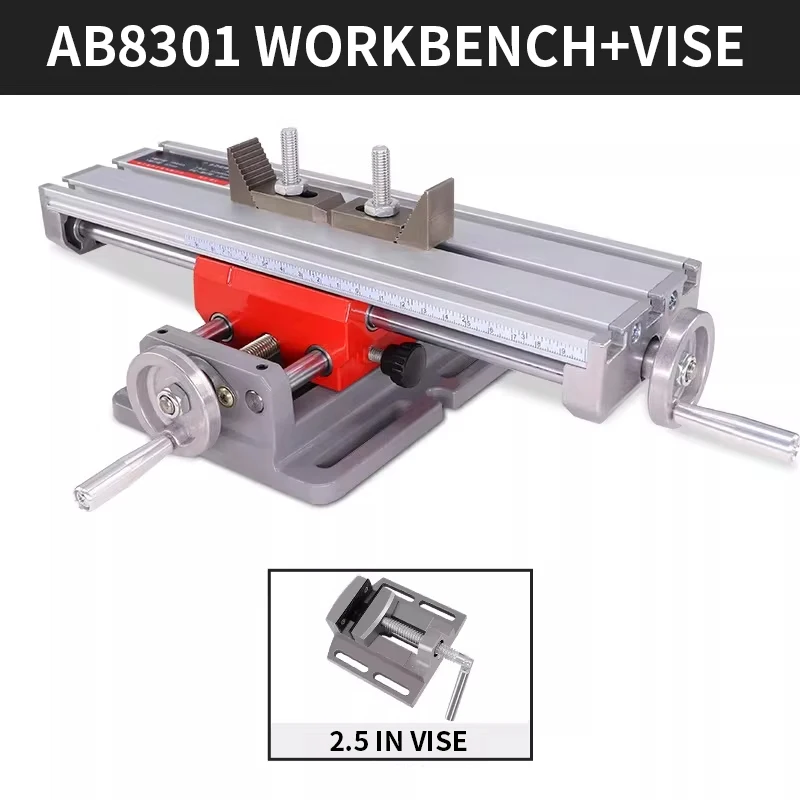 New Cross-Type Workbench Compact Multi-Function Bench Drill Press Small Cross Slide Drill Press Stand Precision XY-Axis Moving W