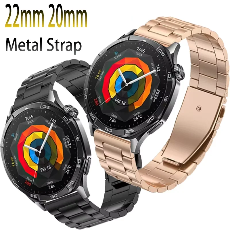 22mm 20mm metalowy pasek do zegarka Huawei GT5-4-3-2 46mm składana klamra trwała bransoletka Huawei Watch GT5 Pro 46mm Correa akcesoria