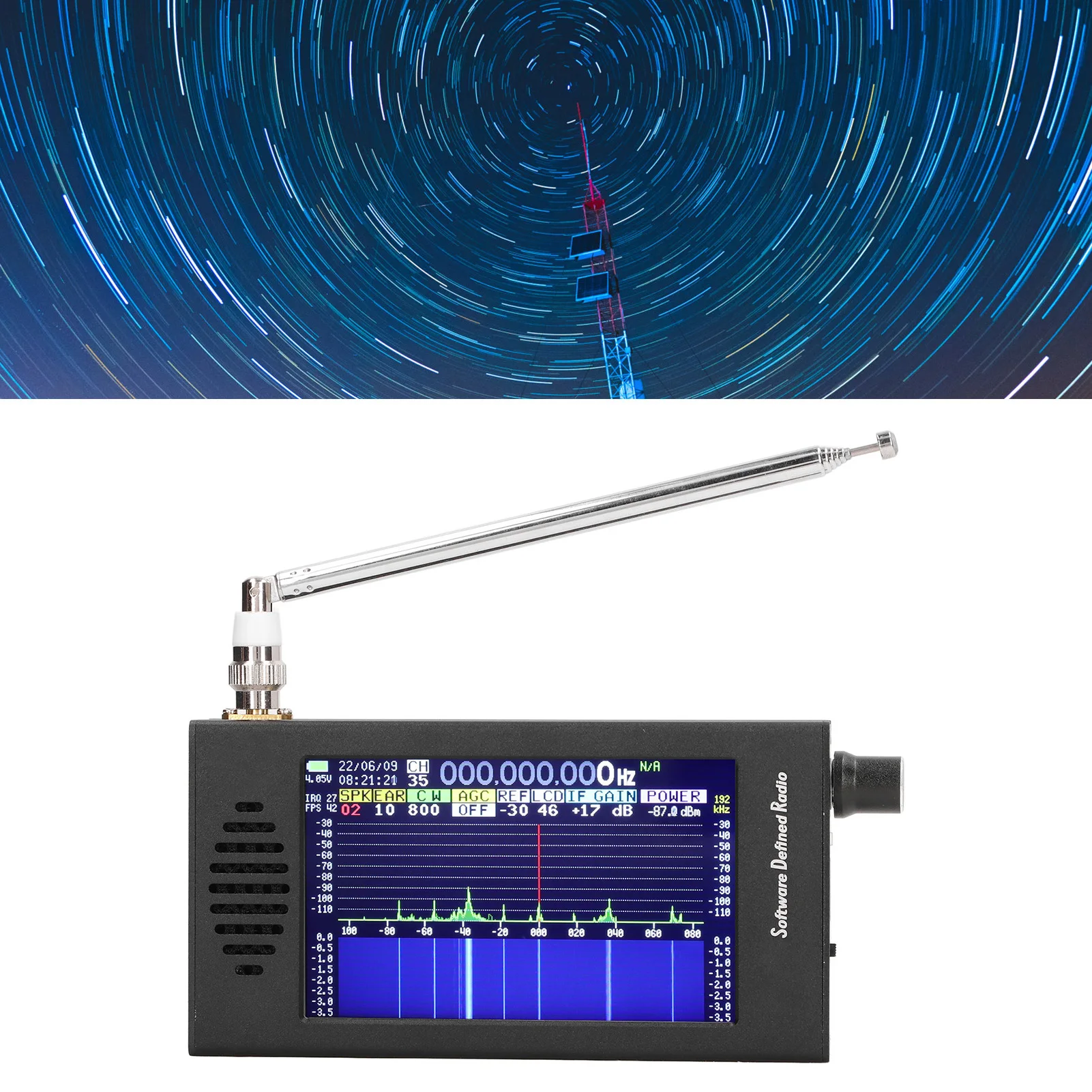 Receptor de radio 4,3 pulgadas 100KHz a 149MHz FM MW SSB CW HAM Receptor de radio de onda corta Receptor de radio