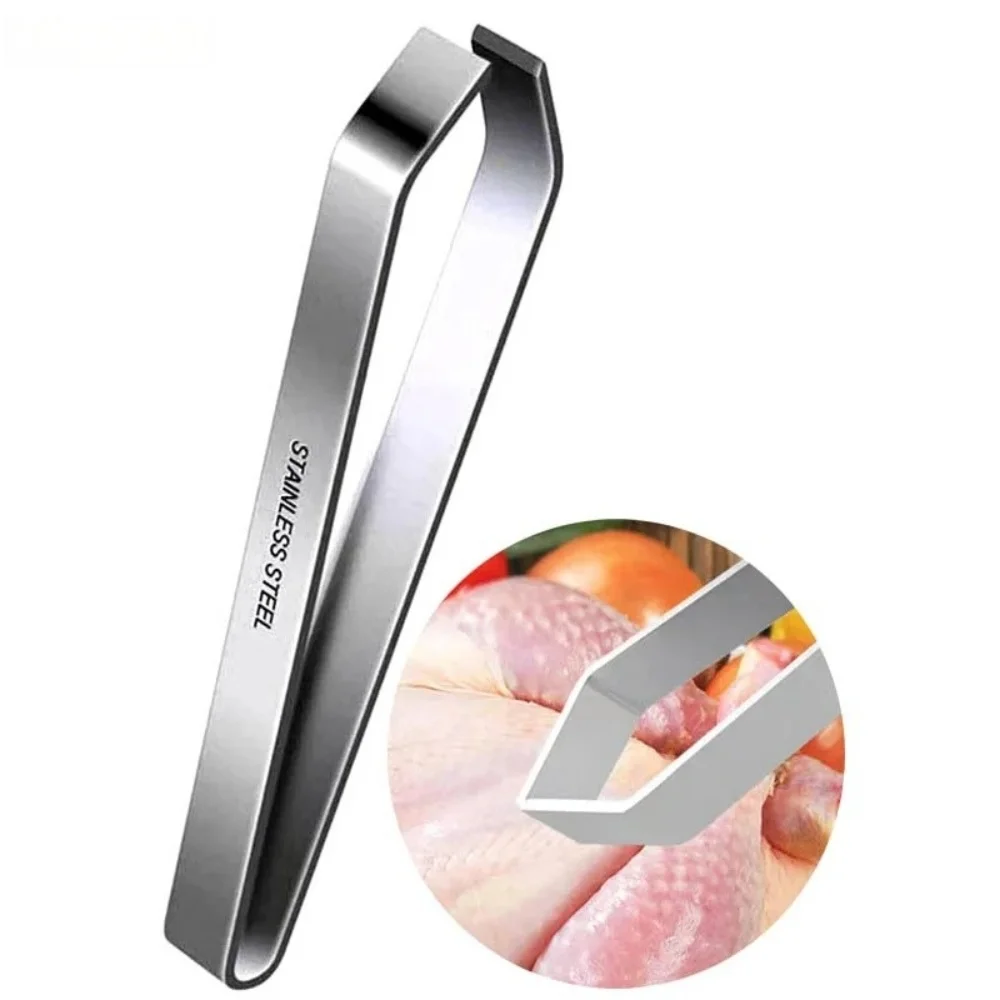 430 Stainless Steel Fish Bone Tweezers Pincer Clip Puller Remover Tongs Kitchen Gadgets Fish Bone Plucking Clamp