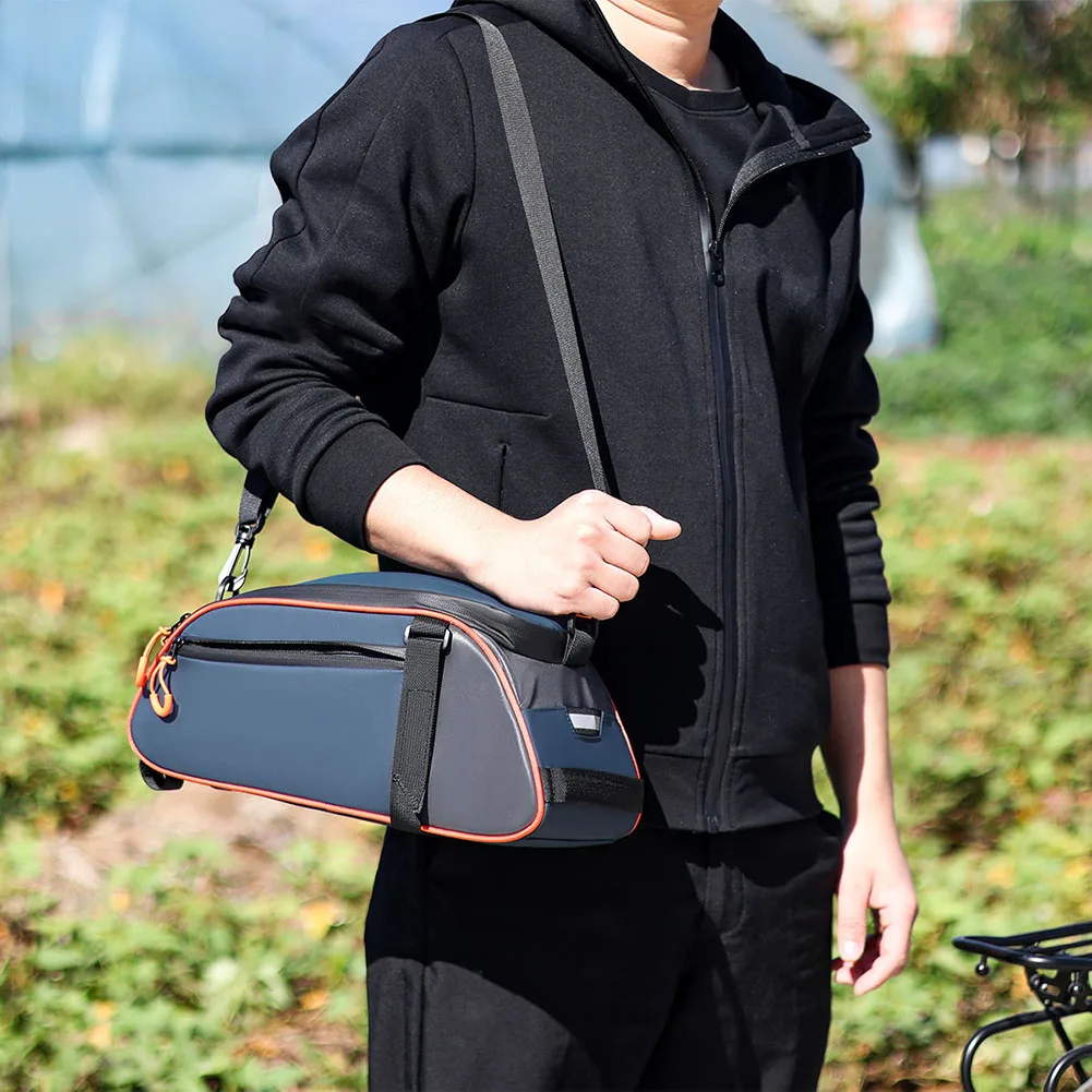 8L Cycling Back Seat Bag Waterproof Bicycle Saddle Bag Large Capacity Bicycle Tail Bag Bike Storage Pouch for Travel Commute