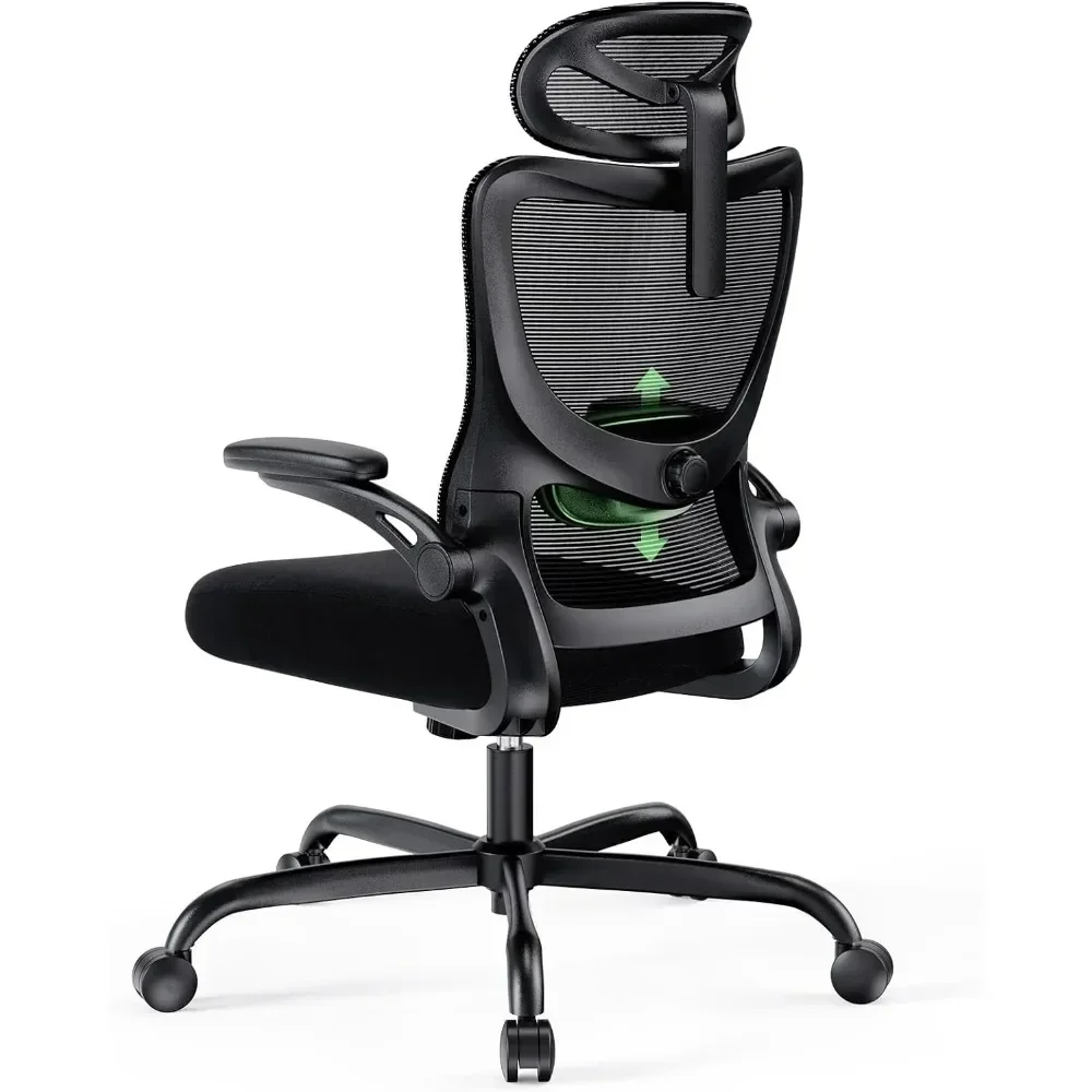 

Ergonomic Office Chair with Headrest Mesh Office Computer Desk Chair with Adjustable Lumbar Support Rolling Work Swivel