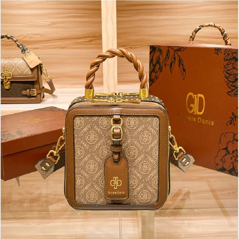 Case Bag Small Suitcase Box with Straps for Women Leather Shoulderbag New Trendy Crossbody Bags Business HandBags