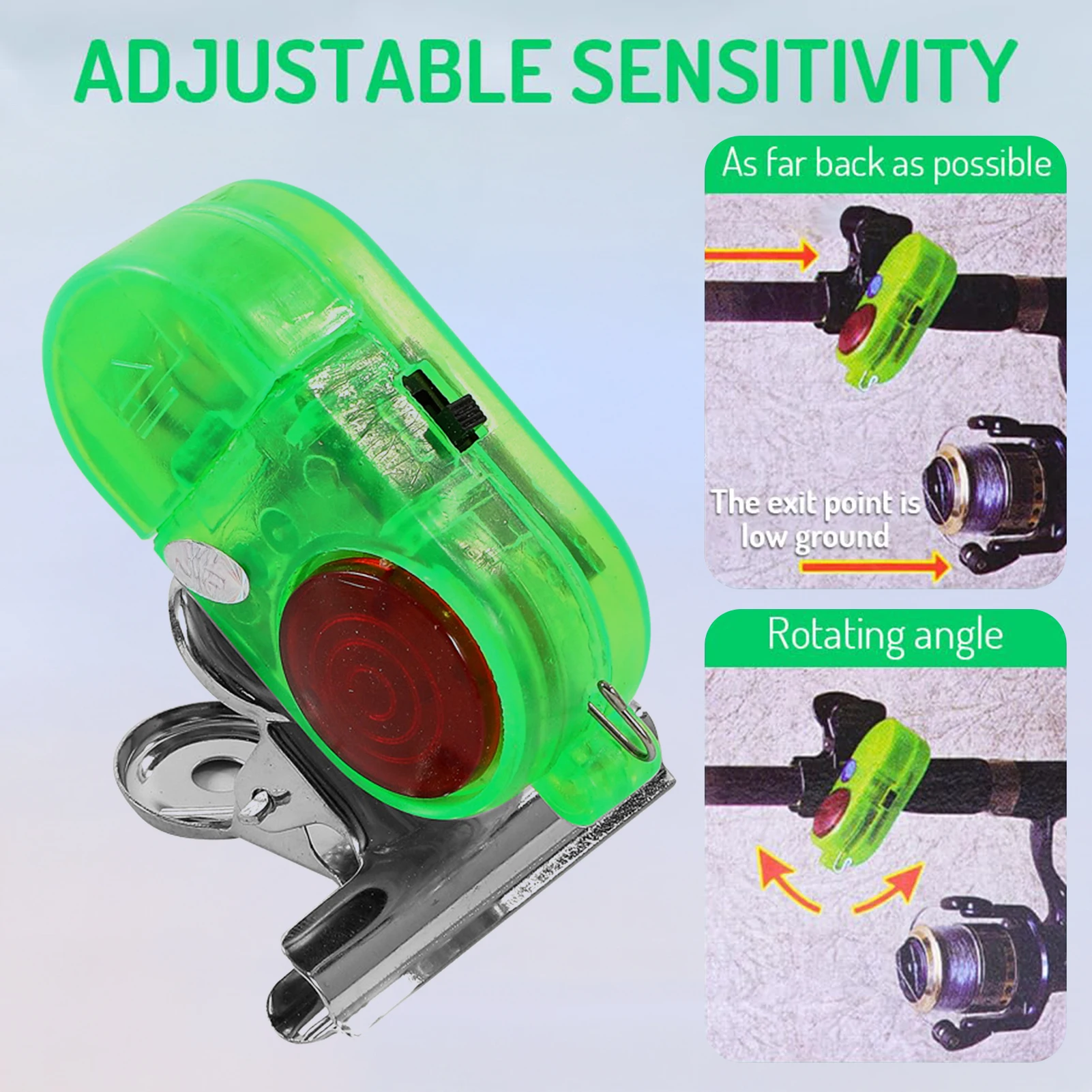 

2pcs Fishing Alarm Light Portable Night Flashing Alarm With Clips For Freshwater Saltwater Practical Outdoor Fishing Accessories