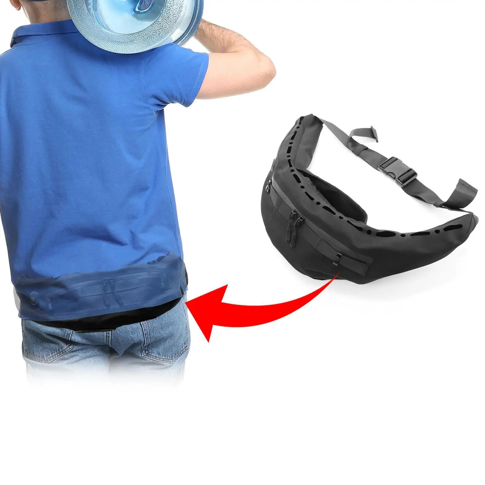 

Fanny Pack Waist Fan with Double Fans Adjustable Portable USB Waist Bag Wearable Fan for Riding Camping Sports Cycling Summer