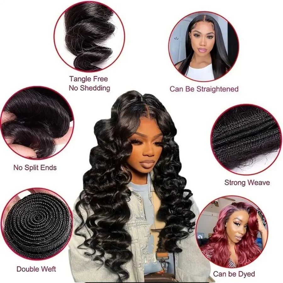 Peruvian Hair Bundles Loose Wave Hair Bundles Natural Color 4Bundles Deal Remy Hair Bundles Human Hair Extensions