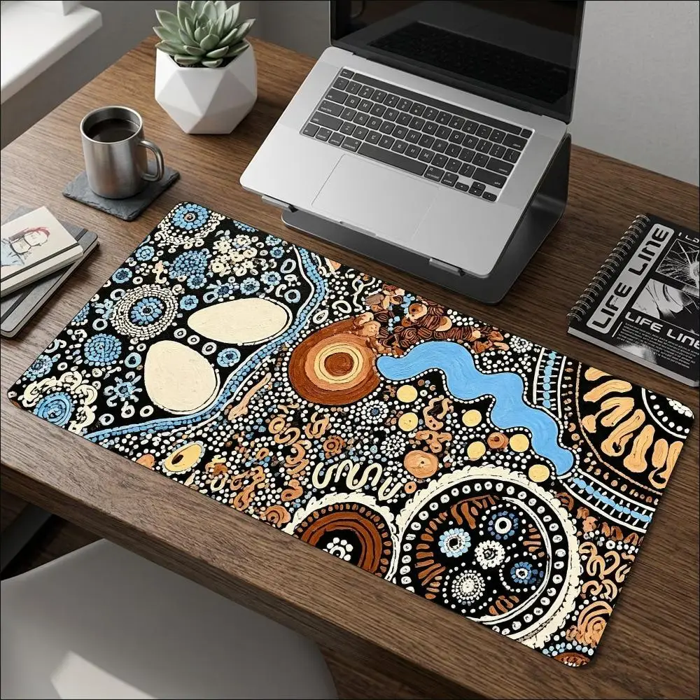 Boho Ethnic Mandala Pattern Extended Gaming Mouse Pad Non-Slip Rubber Base Large Desk Mat Keyboard Mouse pad For Laptop PC