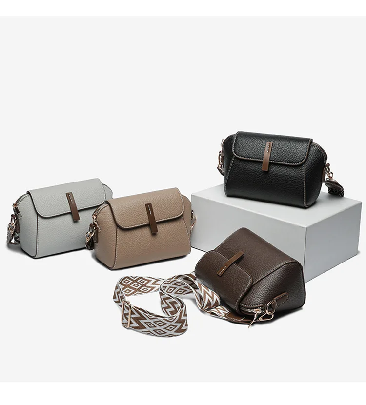 Fashion Wide Strap Crossbody Bags for Women Phone Bags Small Simple Shoulder Side Bag PU Leather Lady Luxury Handbags Commute view 3