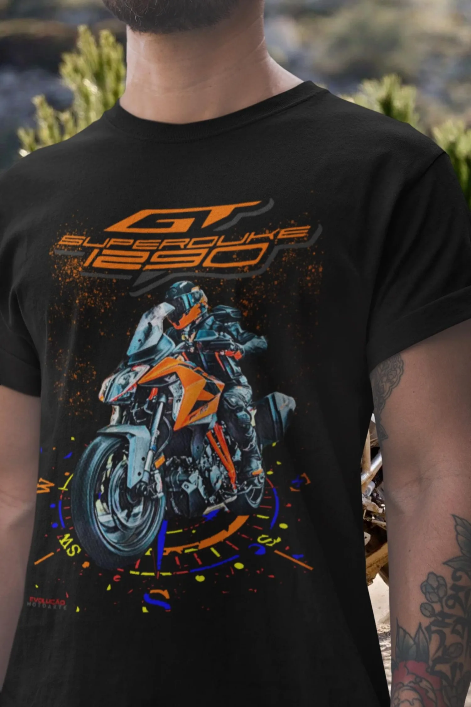 

141@EY K.TM 1290 Super Duke GT T Shirt Hyper Tourer Motorcycle Tee The Beast on Tour Rider Graphic Top For K.TM Fans V Twin Perf