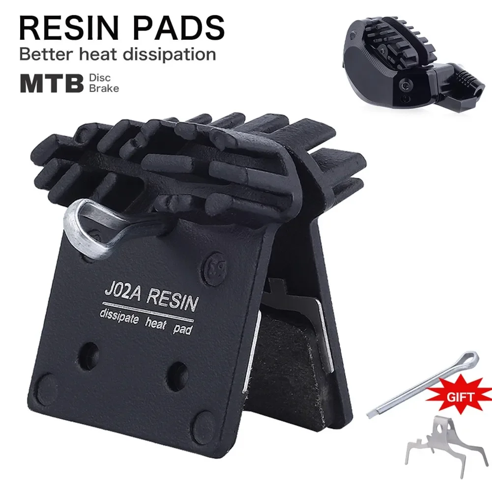 1 Pair MTB Bike J02A Resin Cooling Fin Ice  Tech Disc Brake Pads SLX Deore XT  XTR M8000 MTB Bicycle Hydraulic Brake  Resin Pads
