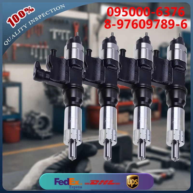 

4pcs Fuel Injector 095000-6376 095000-6373 8-97609789-0 8-97609789-6 for Isuzu Engine 4HK1 6HK1 Truck FRR FSR FTR FVR NPR