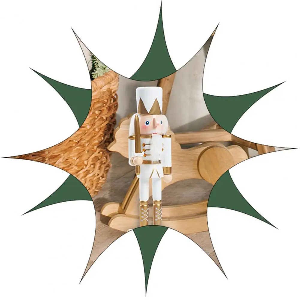 10 "تماثيل كسارة البندق خشبية عيد الميلاد كسارة البندق الجندي زخرفة الدائمة كسارة البندق الشكل الموقد الرف منضدية ديكور #5