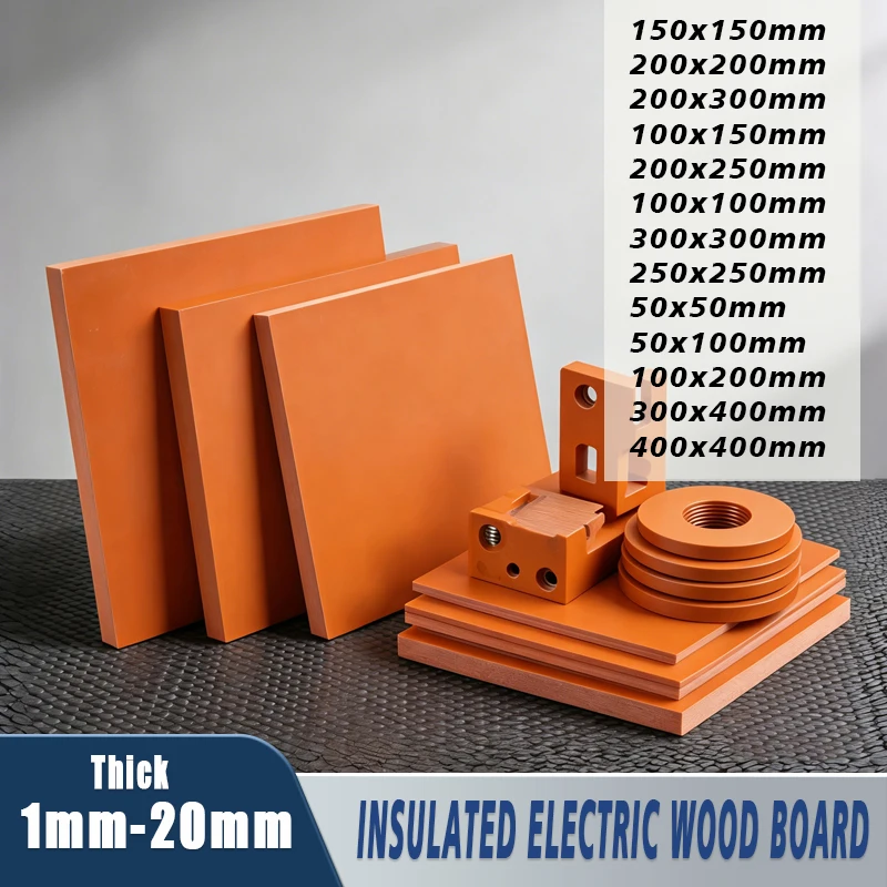 1P Thick1-20mm Customized Orange Red Bakelite Plate Heat-Resistant Insulation Board CNC Engraving Electric Wood Panel Processing
