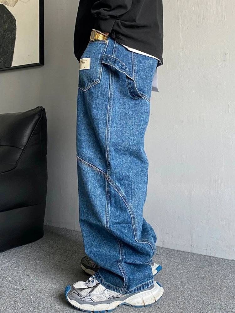 メンズバギージーンズ,アメリカンストリートウェア,ヴィンテージカジュアルデニム,カーゴパンツ,韓国ファッション,ヒップホップトレンド,メンズパンツ