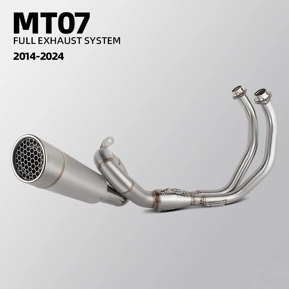 Motorcycle Exhaust Header pipe Front pipe For Yamaha MT07 FZ07 XSR700 Tracar 700/7 GT 2014-2024 Street Bike Escape manifold kit