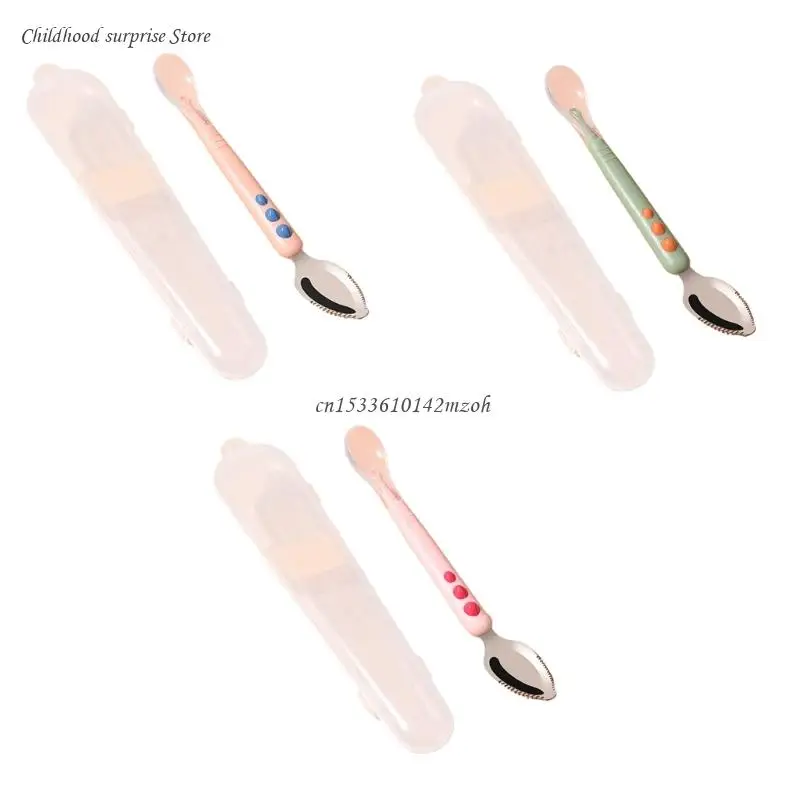 Baby Grapefruit Spoon Fruit Scraping Tool Silicone Spoons Training Dropship