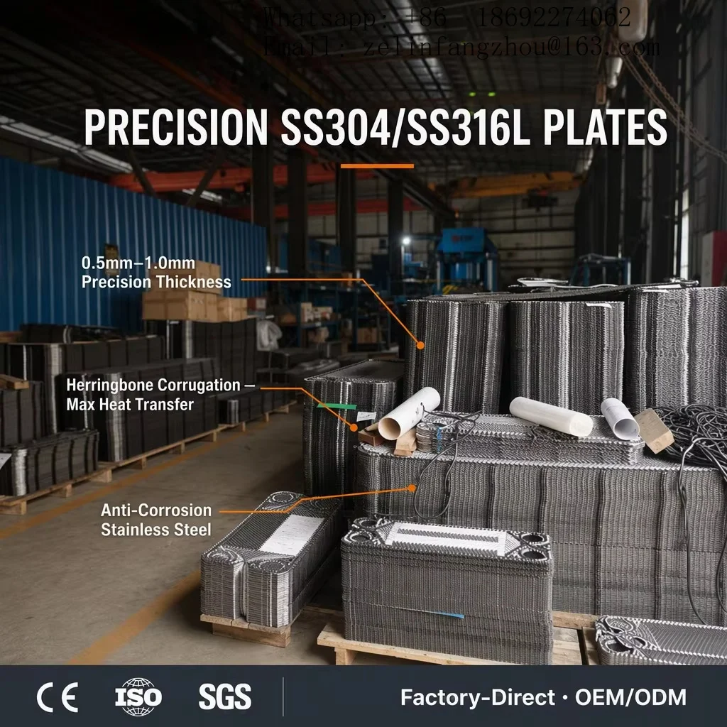 Compact Gasketed Plate Heat Exchanger Lab Pilot Plant 1sqm Heat Transfer Area Stainless Steel SS316L OEM ODM Custom Pro