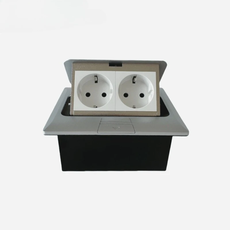 Aluminum alloy pop-up damping floor socket Two-position multi-function socket