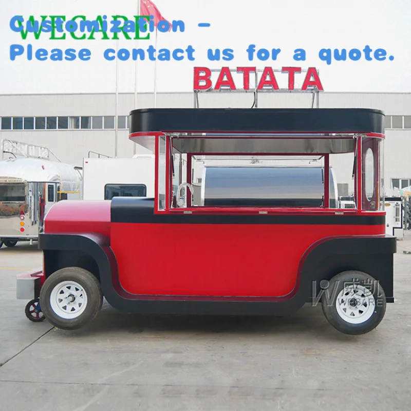 

custom.WECARE Commercial Catering Street Food Car Hotdog Cart Snack Food Vintage Coffee Shop Truck Mobile Bar Station
