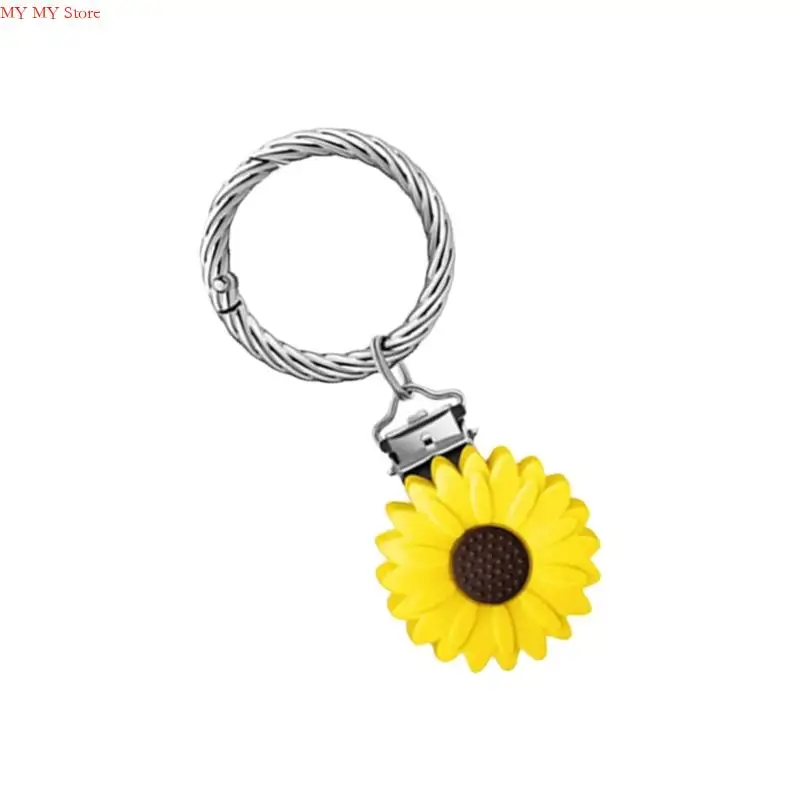 

N1HE Подвеска с изображением маргаритки, зажим для шляпы, безопасная крышка, силиконовый брелок с цветком, практичный аксессуар