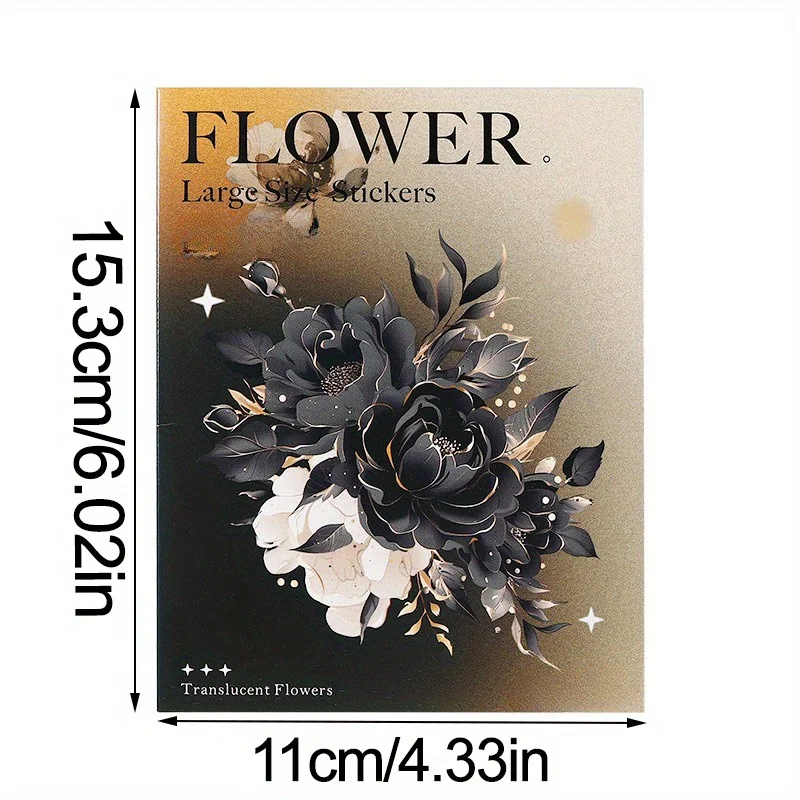 10 個/パック、60 個/6 パックゴールドエンボス PET ステッカー、粘着式、プラスチック表面の DIY クラフトに適しています