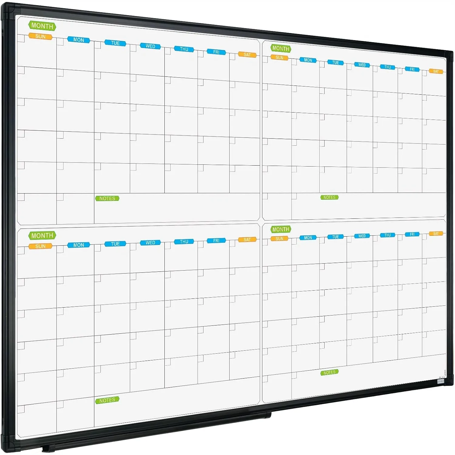 

Magnetic Dry Erase Calendar Whiteboard, 36 x 24 Inch 4-Month Planner with Black Aluminum Frame for Home Office School