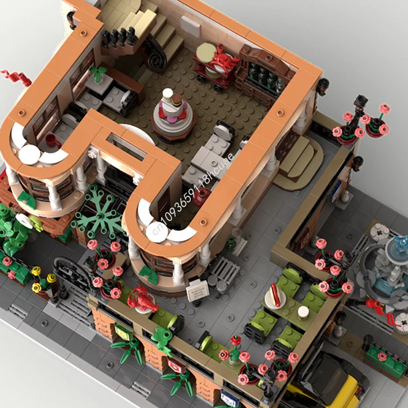 4552PCS MOC Creative Street View Garden Palace Restaurant Modular Model Architecture Building Block Diy Assembly Kids Toys Gifts