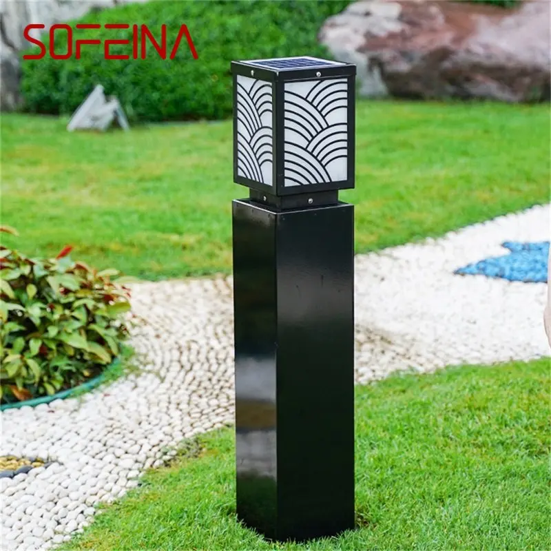 

SOFEINA Outdoor Lawn Lights Retro Black Garden Lamp LED Waterproof IP65 Home Decorative for Duplex