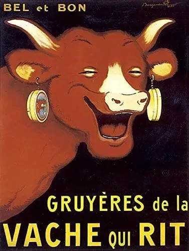 Lustige lachende Kuh, französisches Landhaus, La Vache Qui Rit, Metallschild, Blechschild für Street Shop, Küche, Bar, Restaurant, 40,6 x 30,5 cm