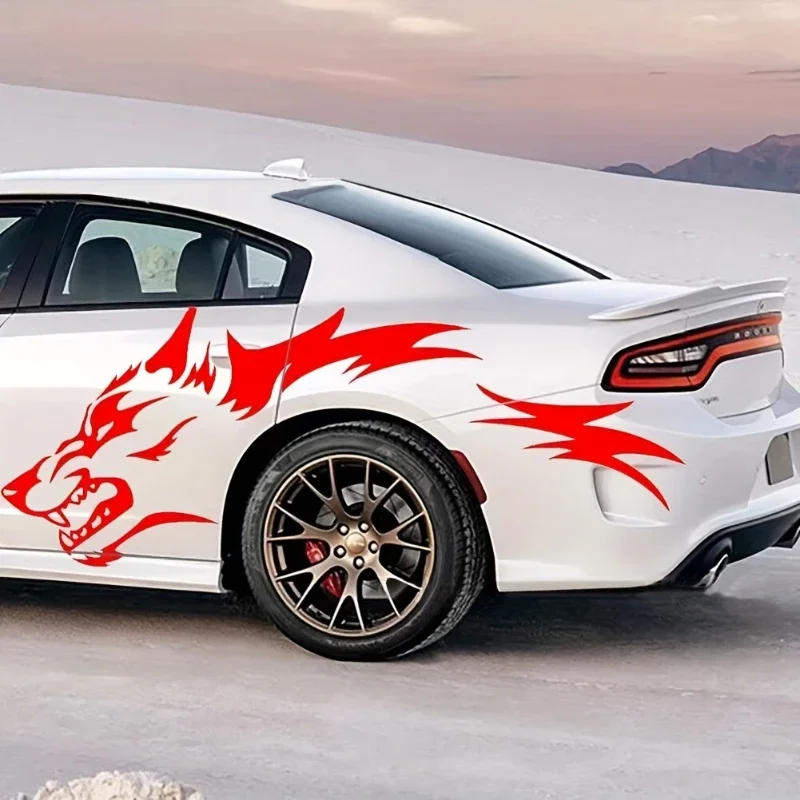 

2pcs Wolf Car Stickers Waterproof Side Body Animal Decoration Self-adhesive Auto Accessories Scratch Covering Vinyl Decals
