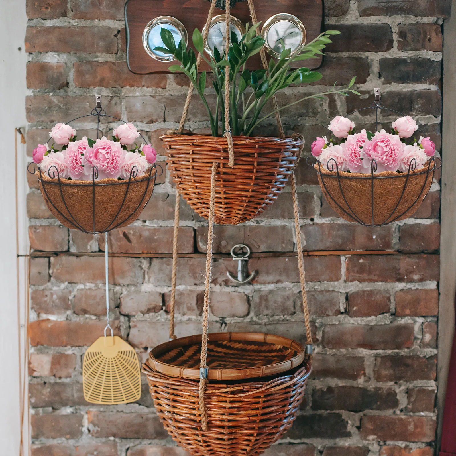 2 Pezzi 30Cm Mezza Sfera in Fibra di Cocco per Vasi, Ecologico, Traspirante, Anticorrosivo, Tappetino per Piante, Cuscino per Vasi da Fiori e Ufficio