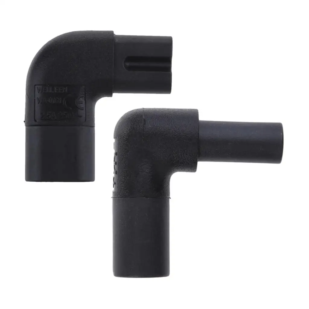 C7 to C8 Power Cable Connect Angled Figure 8 IEC320 Adapter Plastic Black for Electrical Outlet Adapter