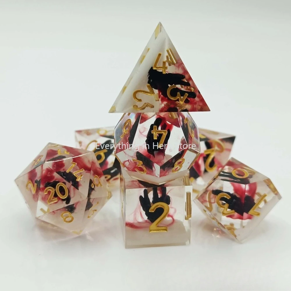 

7pcs/set Sharp-edged Resin Dice Suitable for Role-Playing RPG Board Game Card Game Polyhedral Dice Set Game Dice Prop