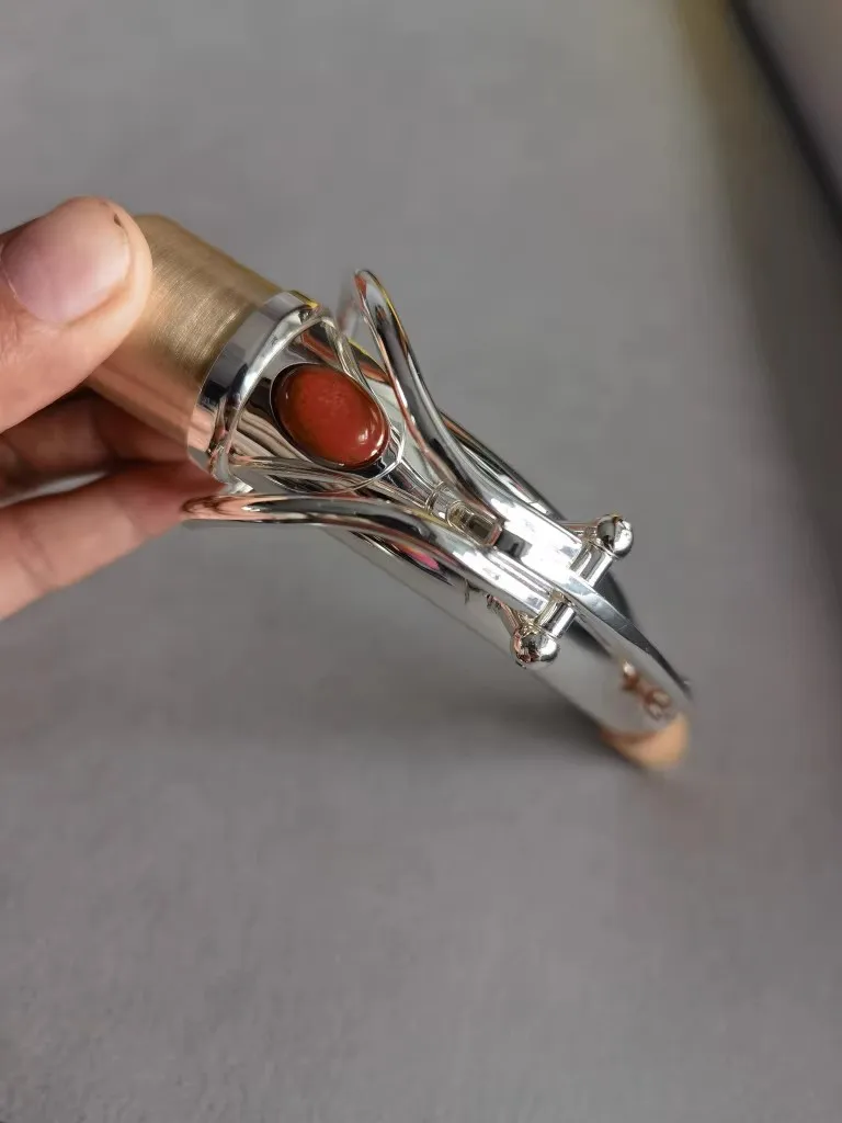 

1 alto saxophone neck tube silver-plated with gemstones 24,5mm NEW2024