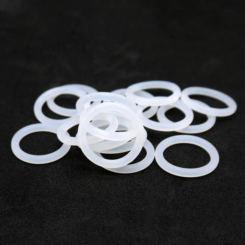 CS 1/1.5/2/2.4/3/3.5mm OD 5 ~30mm White Food Grade Silicone O Ring Gasket Waterproof Washer