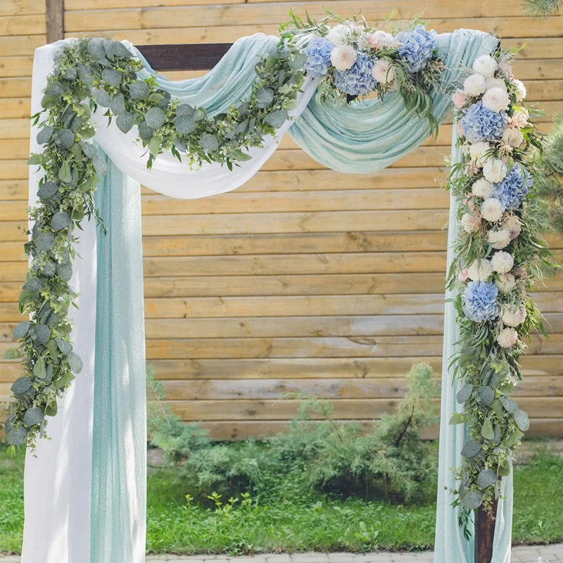 ABGR-2 pacote 1.8m artificial eucalipto guirlanda guirlanda faker prata dólar vegetação guirlanda videiras corredor de mesa