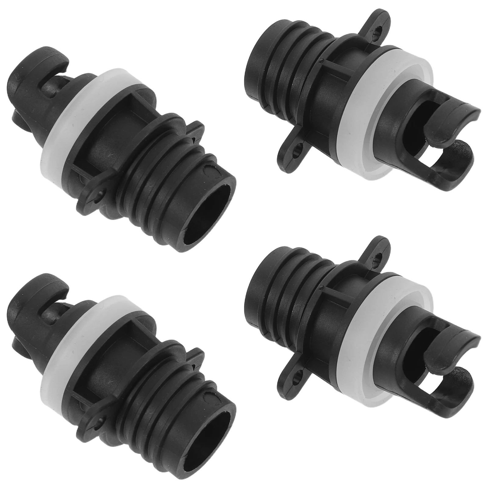 

4 Pcs Air Pump Adapter Valve Converter Black Plastic Inflatable Boat Sup Adaptor