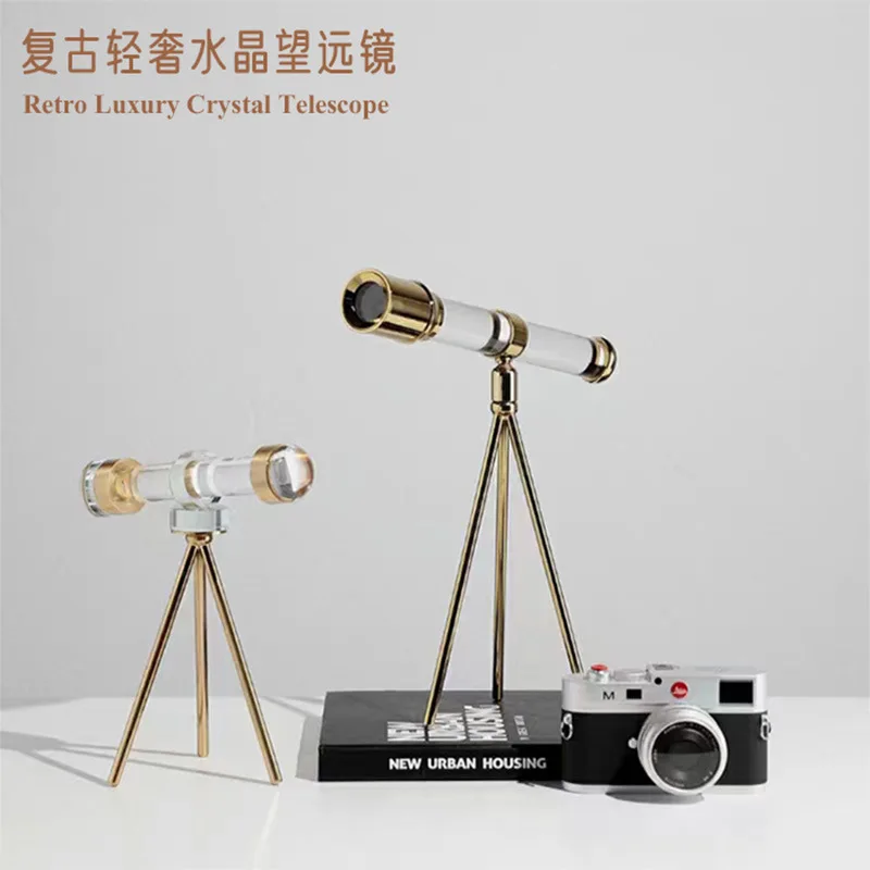 Crystal telescope model ornaments home accessories living room TV cabinet study office cabinet