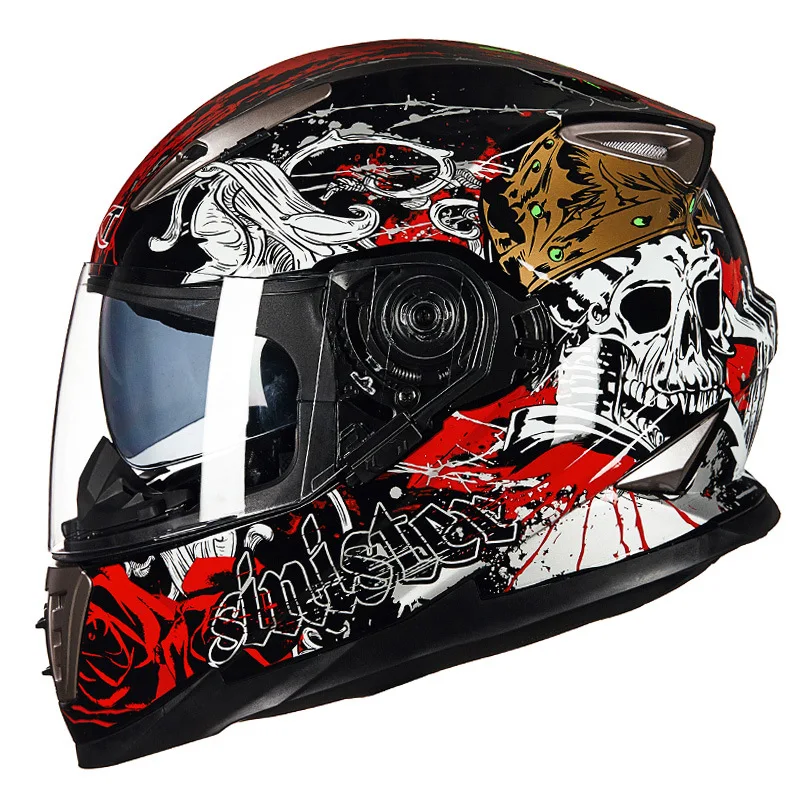 Racing Dual Lens Motorcycle Helmet Full Face Men Women DOT Approved Motocross Winter Riding Helmet Head Protection Equipment