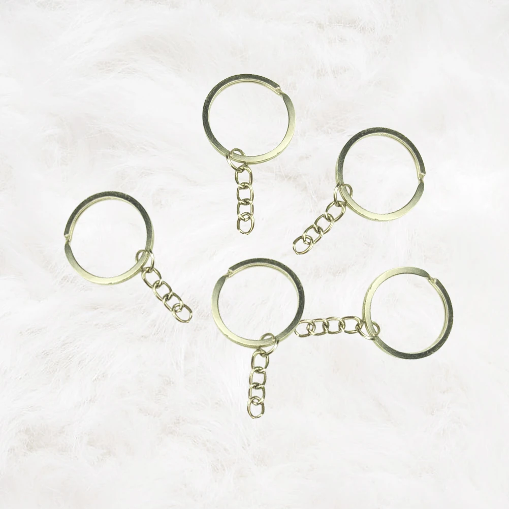 

50 Pcs Key Ring Accessories Keyring Chain Keychain Rings for Keychains Crafts Stainless Nickel Silver