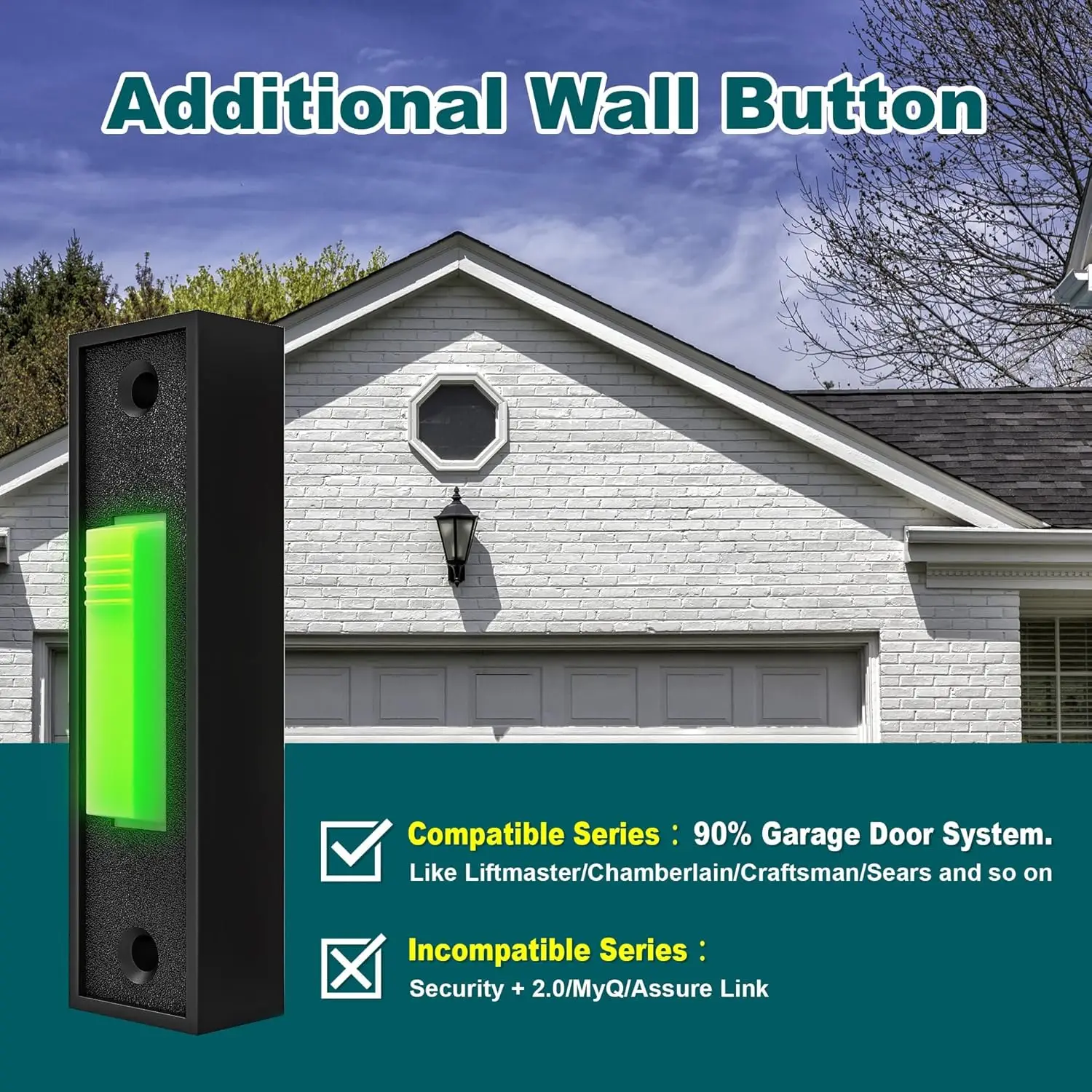 العالمي فتحت باب المرآب سلك التبديل استبدال مع مضيئة السلكية المرآب دفع جرس الباب زر ل LIFTMASTER 75LM