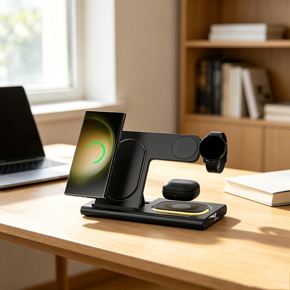 3 in 1 Wireless Charger for iphone Multi-Functional Magnetic Charging QC Fast Charging Foldable