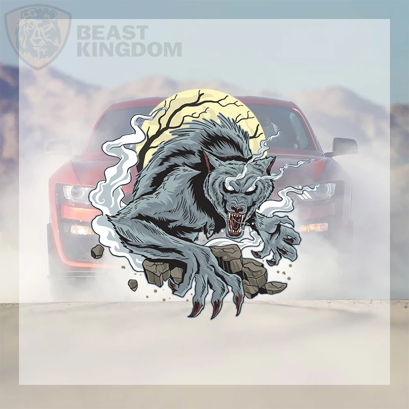 Car Stickers Bold 3D Breaking Werewolf Vinyl Decal Waterproof Die Cut for Gas Cap Car Window Helmet Auto Decor