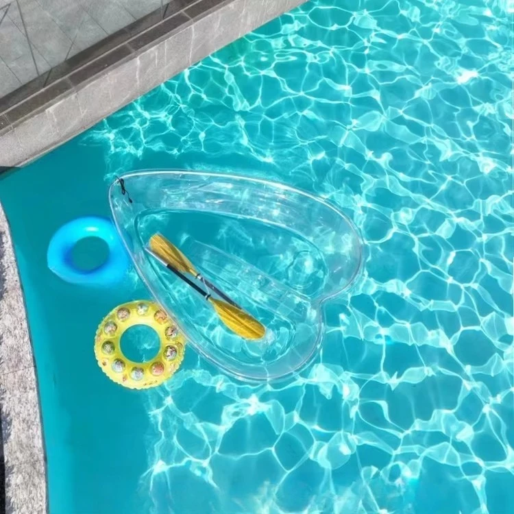 Kayak Transparent en forme de cœur de 6,5 pieds, léger, Stable, simple, Double siège, station touristique scénique, dérive, activité de plein air, 6MM