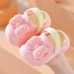 New Summer Aged 0-5 Children Slippers Cute Bowknot Toddler Sandals For Girls Toe Box Flip Flops Non-Slip Home Kids Garden Shoes