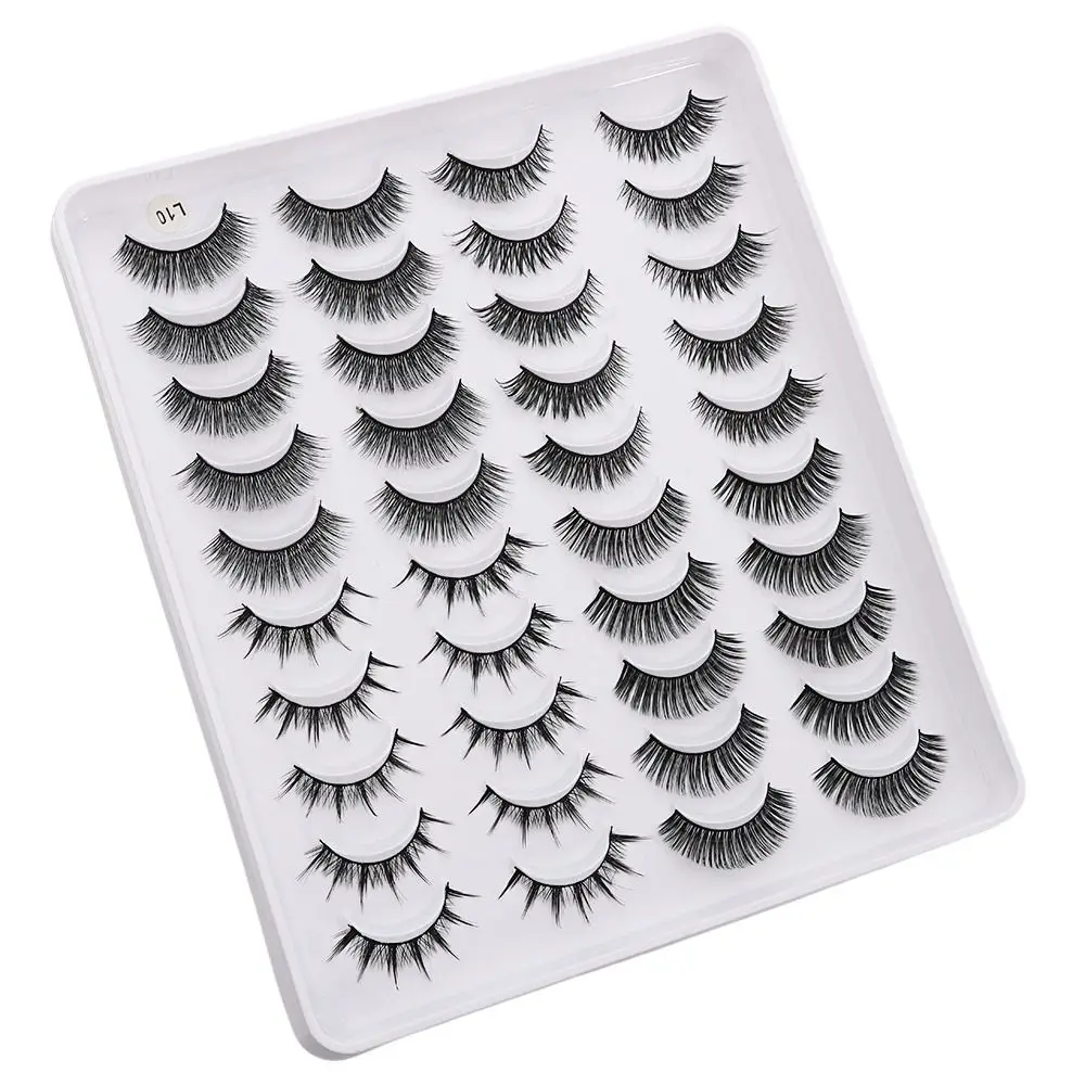 Thick Long False Eyelashes Criss-cross Wispies Fluffies 3D Mink Lash Mixed 4 Styles Handmade Eye Makeup Tools